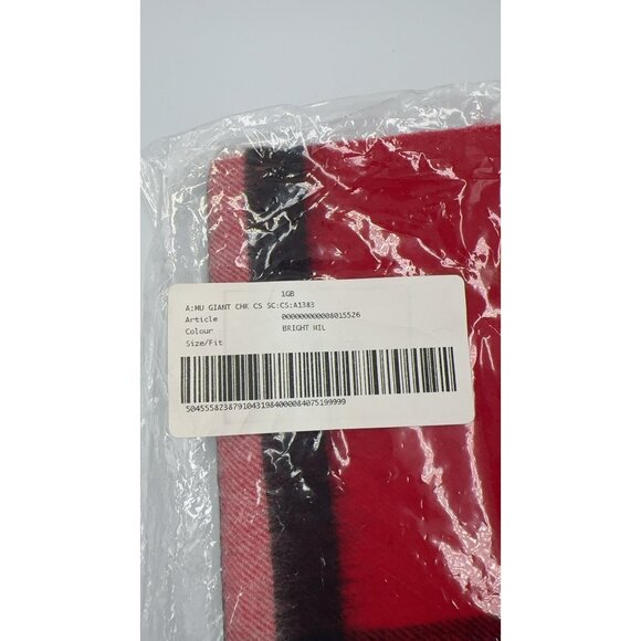 Burberry Giant Check Cashmere Scarf Bright Military Red 168*30cm - Picture 8 of 10